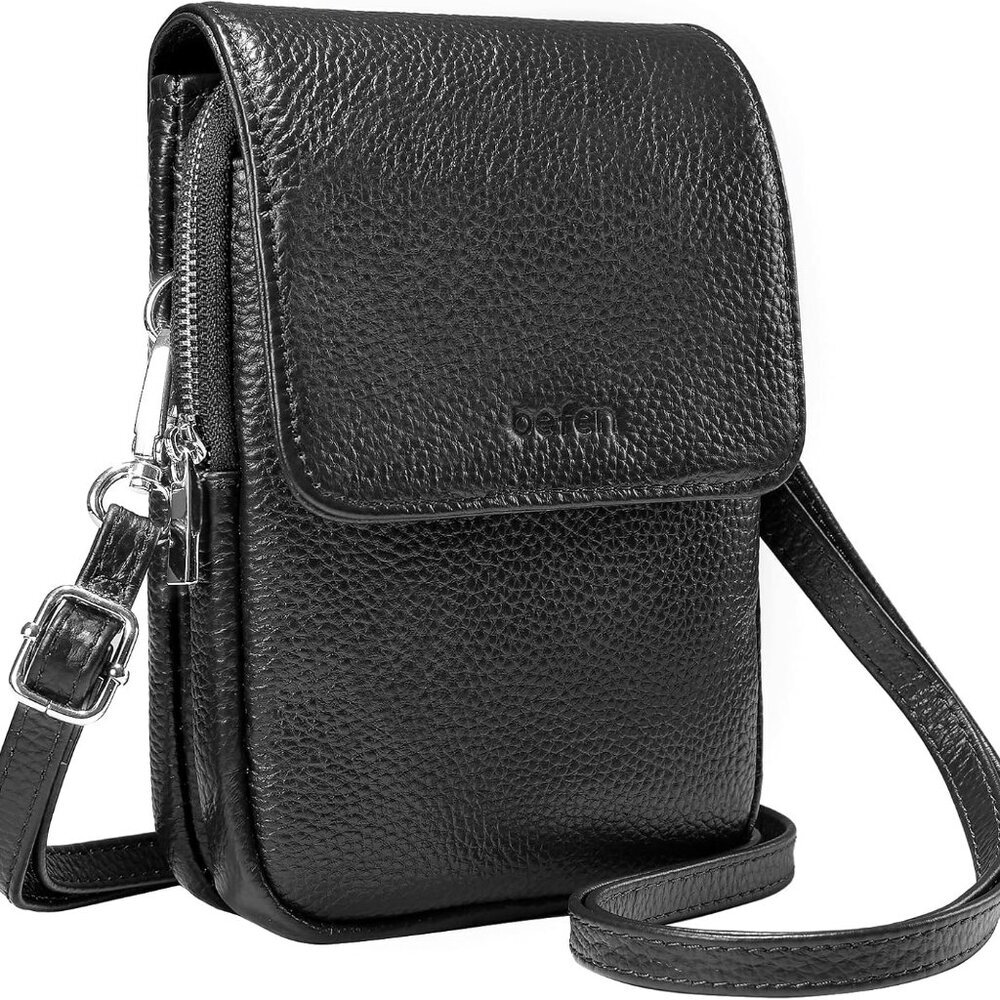 Genuine Leather Small Crossbody Bag Rfid Blocking Card Slots Women
